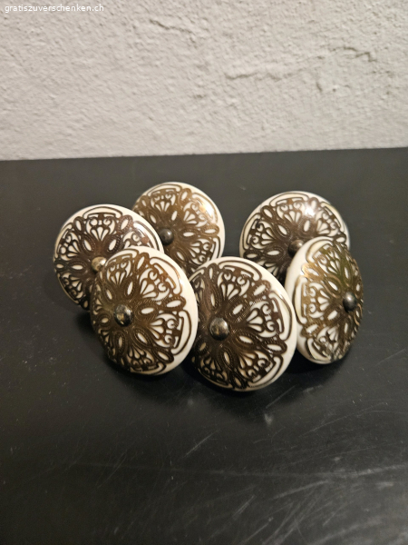 Schrankknöpfe Porzellan 6stk