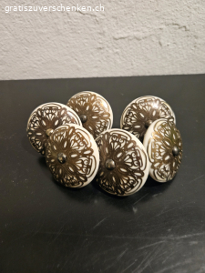 Schrankknöpfe Porzellan 6stk