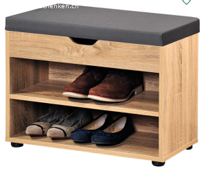 Schuhschrank Eiche-Dekor mit Sitzkissen