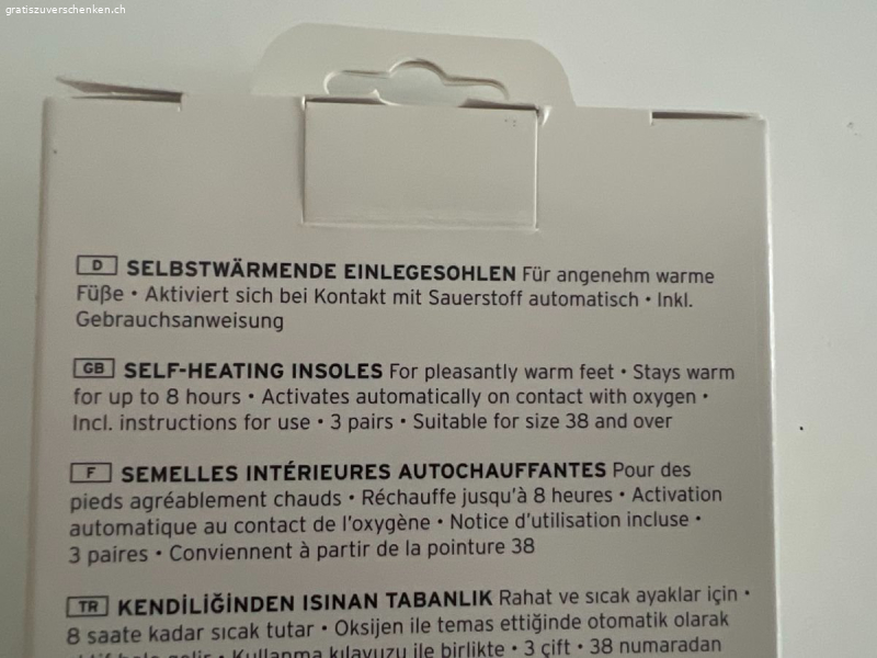 Selbstwärmende Einlagesohlen Tchibo