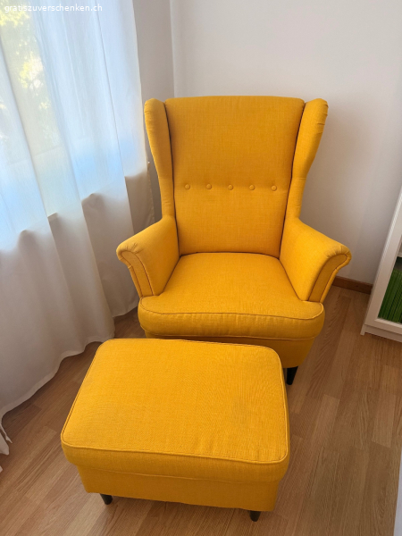 Sessel Ikea Strandmon gelb
