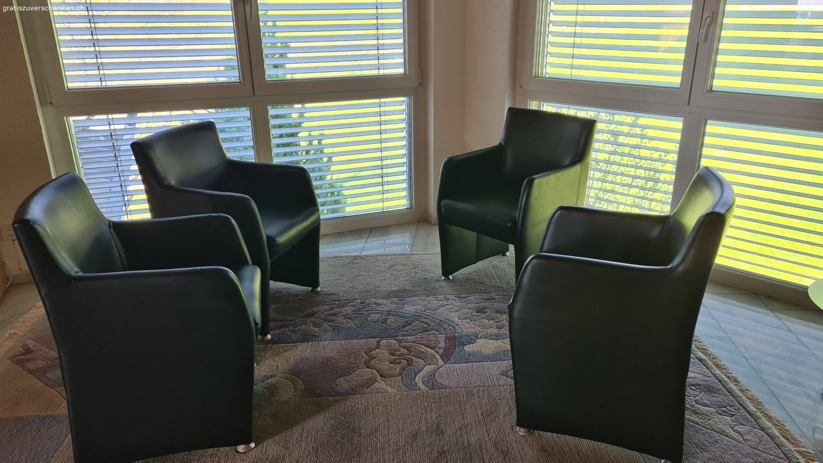 sessel inkl Teppich. wunderschöne Sessel. 
2 haben einen Riss. 
Teppich wenn gewünscht kann auch dazu genommen werden