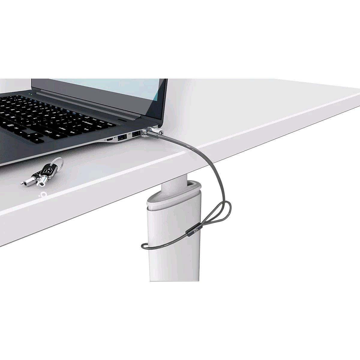 Sicherheitsschloss für Laptop. Titel: GRATIS: Laptop-Sicherheitsschloss mit Zahlencode
​Beschreibung:
Ich verschenke dieses robuste Sicherheitsschloss für Laptops, Monitore oder Beamer. Es ist die ideale Lösung, um Hardware im Büro oder unterwegs (z.B. im Café) einfach gegen Gelegenheit