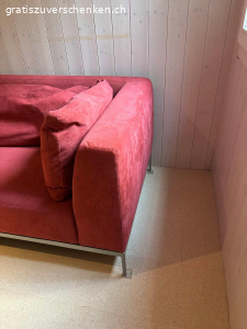 Sofa zu verschenken. Infolge Haushaltauflösung: 
Sofa zu verschenken; Alcantara
Länge 230cm, Beistelltisch (Mattglas) zusätzlich 30cm
Tiefe total 90cm
Höhe 74cm, Sitzhöhe 45cm

Muss abgeholt werden bis Ende April