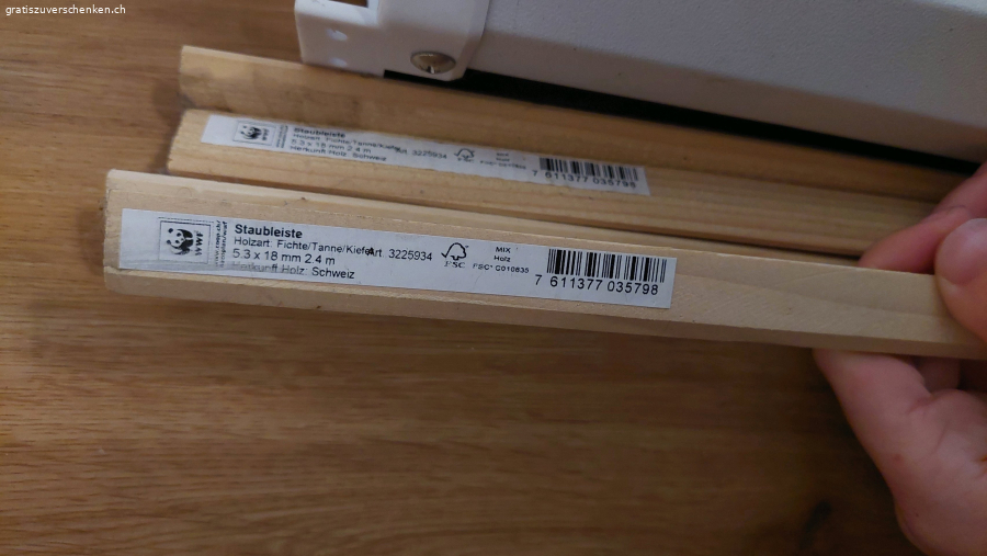 Staubleisten Holz 2.4m 5 Stück