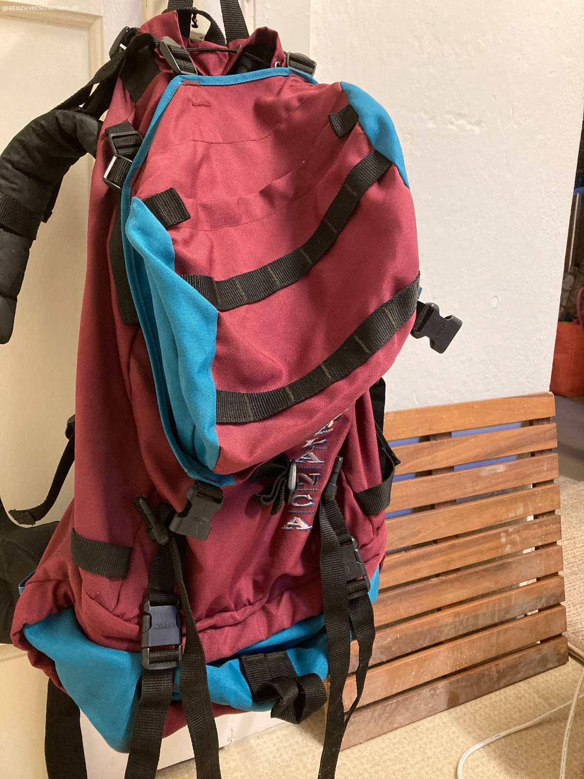 Touren-Rucksack, ca 55 l. Aussentaschen , Rücken verstärkt, guter Zustand