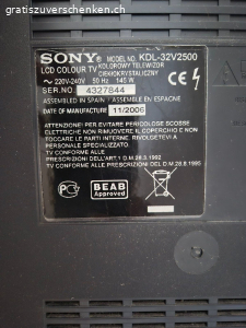 Zu verschenken Sony Bravia Fernseher