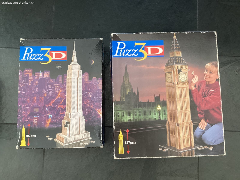 Zwei 3D-Puzzles: Empire State Building und Big Ben